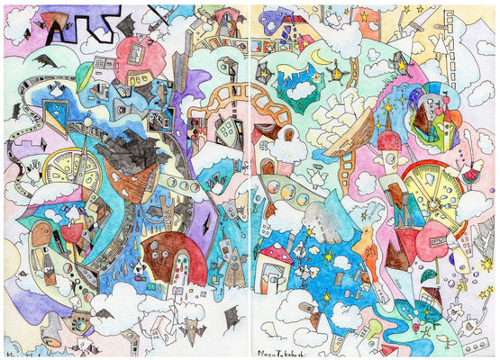 「1+1=1(上下）」 2014.8~9 (227mm×158mm×2)【SOLD OUT】