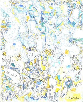 「イエロー・ブルー・プール」2019.9 334mm×242mm
