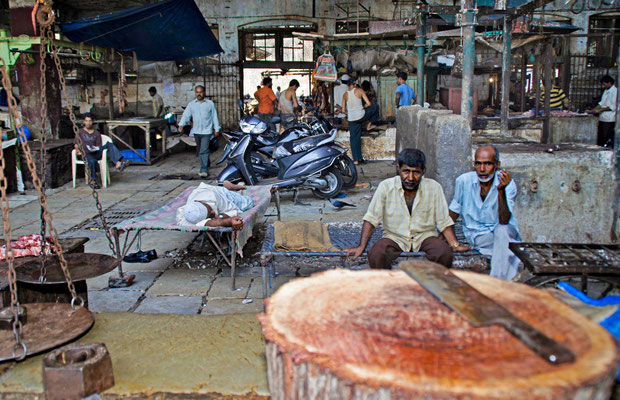 Mumbai  Alter Markt  Fleischverarbeitung