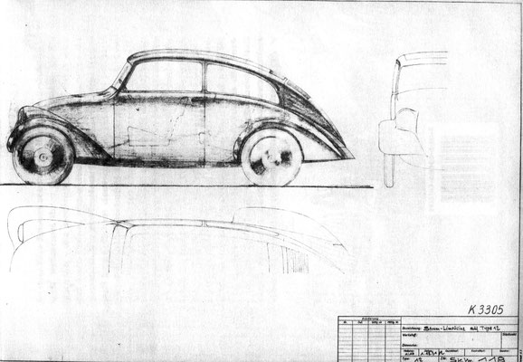 1931: Limousine auf Typ 12 von Erwin Komenda, signiert und datiert.