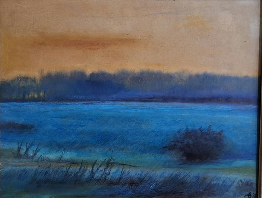PARK & BLAU-OCKER / 2018 / 33 x 41 / OEL