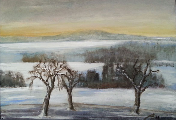 "Winter mit Apfelbäumen", 2010, 44x62