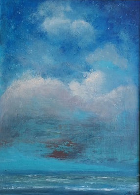 HIMMEL UND WASSER / 2023 / 39 x 28 / OEL