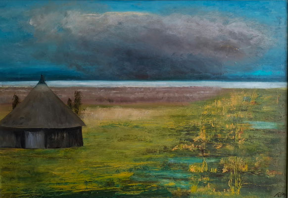 RUHE VOR DEM STURM / 2024 / 57 x 82,2 / OEL
