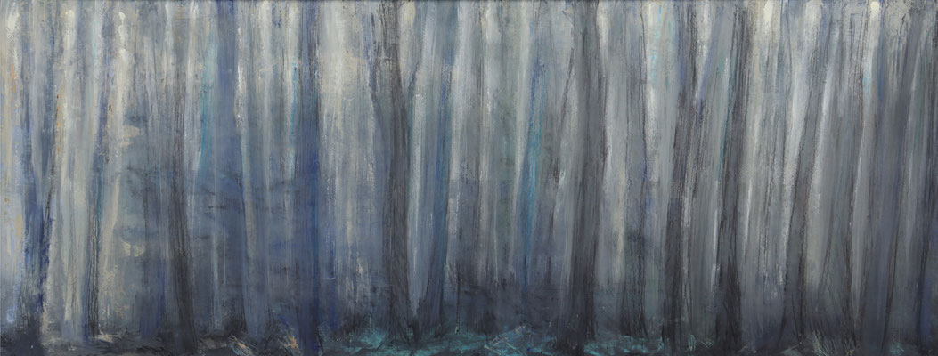 ,,Baumstämme im Nebel" 2023 (23x61)