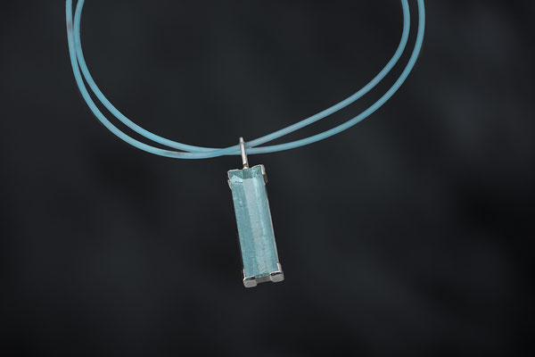 Produktnummer 8983 - Aquamarin,925/- Silber, Silikonseile