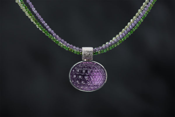 Produktnummer 2656 - Amethyst, 925/- Silber  - Ketten : Peridot, Amethyst, Tsavorith