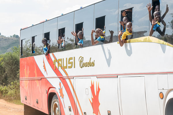 Op weg naar huis na de schoolweek
