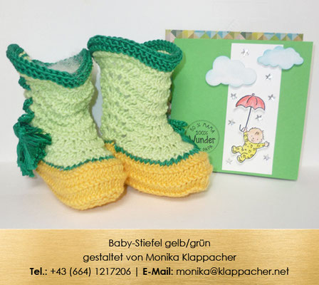 Baby-Stiefel gelb/grün