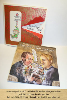 Geschenkumschlag im Santa's Helferlein Motiv für Stille Nacht, heilige Nacht Geschichte