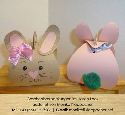 Geschenkverpackungen im Osterhasen-Look