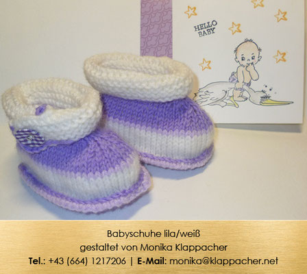 Babyschuhe lila/weiß