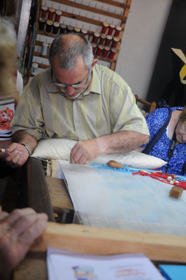 Aubusson : maison du tapissier, démonstration du lissier