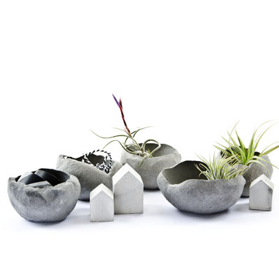 Concrete Bowls and Planter by PASiNGA