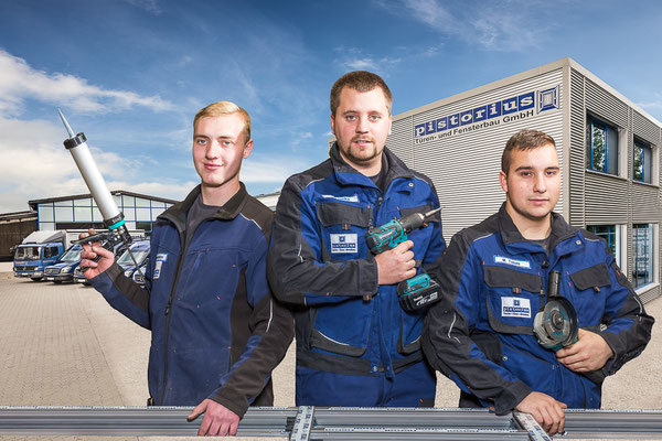 Industriefotografie Kassel drei Mitarbeiter