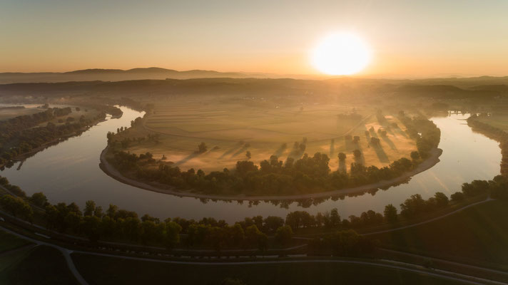 Sonnenaufgang Mühlauer Donauschleife