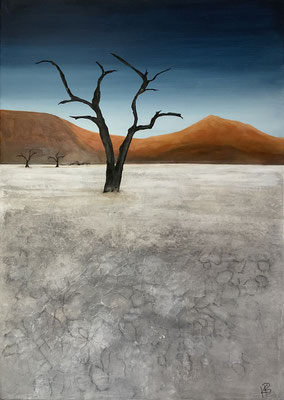 Deadvlei, Namibia - 50x70cm, Acrylmischtechnik auf Leinwand, 360 €