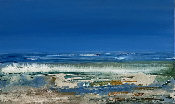 Blue Horizon - 30x50cm, Acrylmischtechnik auf Leinwand, 240 €
