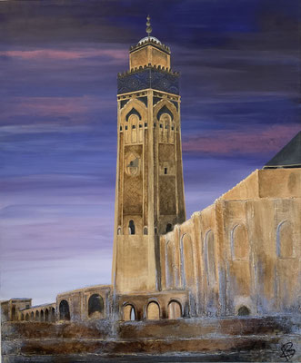 Marokko - Moschee HassanII, Casablanca - Acrylmischtechnik auf Leinwand, 890 €