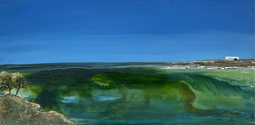 Dreaming of Greece - 30x60cm, Acrylmischtechnik auf Leinwand, 270 €