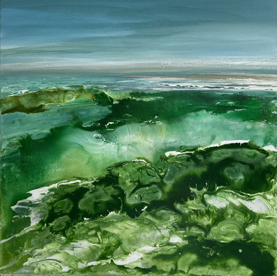 White Water - 50x50cm -  Acrylmischtechnik auf Leinwand, 300 €
