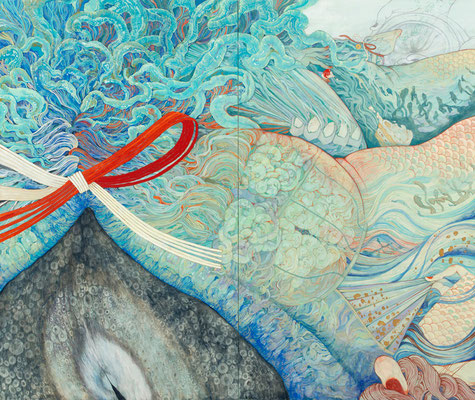 [Ｄｏｎ’ｔ　be　ａ　bigbaby]　　162.0ｃｍx130.3ｃｍ　　　　　　　　　　　　　　　　　　　　　　　　　　　　　　　　　　　　　　　　　Pure pigment on Japanese Paper　　　　　　　　　　　
