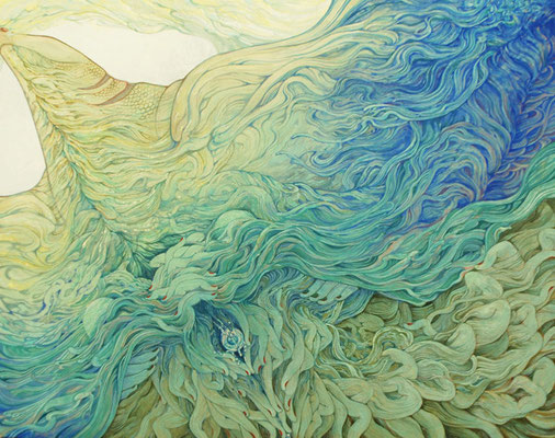 [ ＦＯＲ　FLOWER]　　　116.7ｃｍx91.0ｃｍ　　　　　　　　　　　　　　　　　　　　　　　　　　　　　　　　　　　　　　　　　　　　Pure pigment on Japanese Paper　　  　　