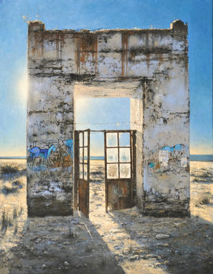 LA FRONTIERE - Huile sur toile 2022
