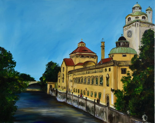Müllersches Volksbad II, Acryl auf 3D-Leinwand, 80 x 100 cm, 2023, verkauft