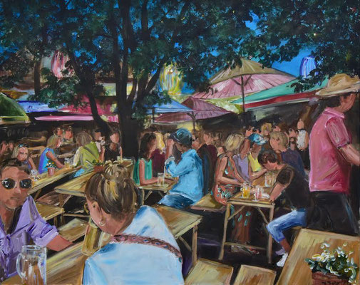 Tollwood, Acryl auf 3D-Leinwand, 80 x 100 cm, 2024