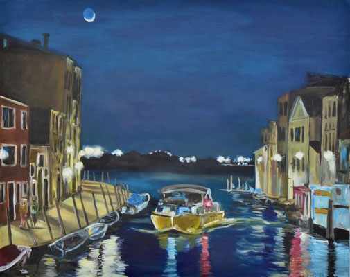 Venedig bei Nacht, Acryl auf 3D-Leinwand, 80 x 100 cm, 2024, verkauft