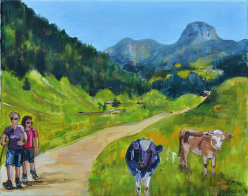 Bergszene, Acryl auf Leinwand, 40 x 50 cm, 2021