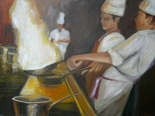 Flambieren, Acrylmalerei, 60 x 80 cm, 2009