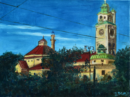 Müllersches Volksbad I, Öl auf 3D-Leinwand, 30 x 40 cm, 2023, verkauft