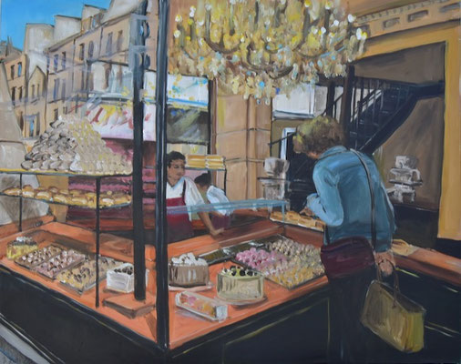 Confiserie Paris, Acryl auf Leinwand, 80 x 100 cm, 2022