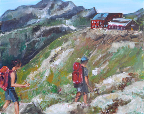 Wanderung, Acryl auf Leinwand, 40 x 50 cm, 2017, verkauft