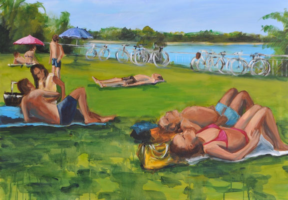 Langwieder See, Acryl auf Leinwand, 70 x 100 cm, 2016