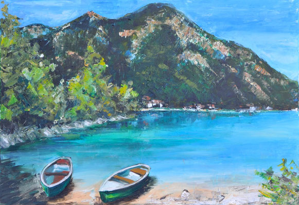 Am See, Acryl auf Leinwand, 70 x 100 cm, 2015, verkauft