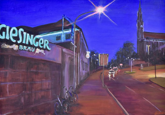 Giesinger Bräu, Acryl auf 3D-Leinwand, 50 x 70 cm, 2025