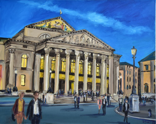 Nach der Oper, Acryl auf 3D-Leinwand, 80 x 100 cm, 2023, verkauft