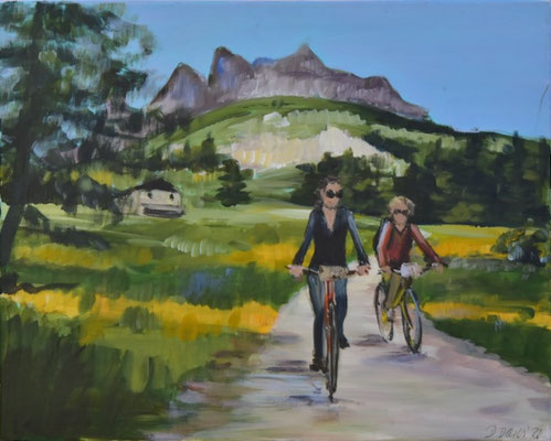 In den Bergen, Acryl auf Leinwand, 40 x 50 cm, 2022