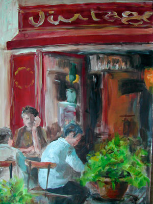 Straßencafé, Acrylmalerei, 80 x 60 cm, 2010