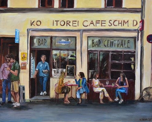 Bar Cenrale, Acryl auf 3D-Leinwand, 80 x 100 cm, 2025