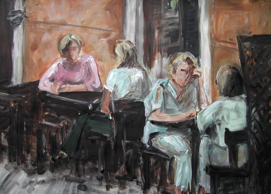 Straßencafé, Acrylmalerei, 50 x 70 cm, 2010