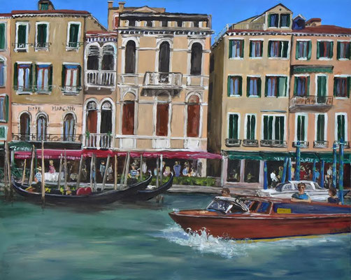 Venedig, Canale Grande, Acryl auf 3D-Leinwand, 80 x 100 cm, 2024