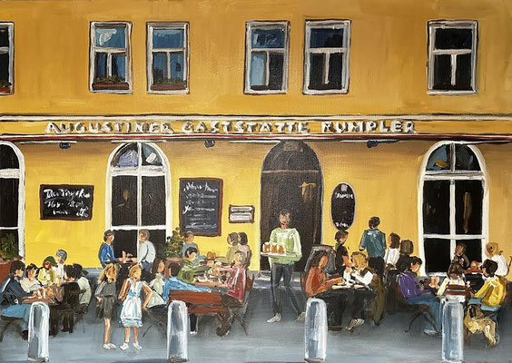 Gaststätte Rumpler, Acryl auf 3D-Leinwand, 50 x 70 cm, 2025