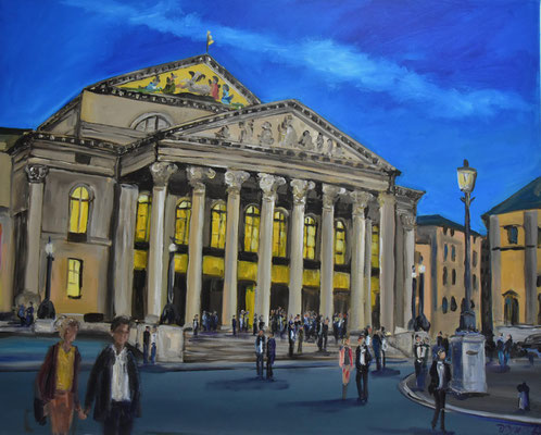 Nach der Oper, Acryl auf 3D-Leinwand, 80 x 100 cm, 2023, verkauft