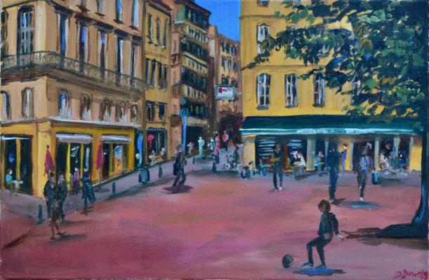 Bordeaux, Öl auf Leinwand, 40 x 60 cm, 2023