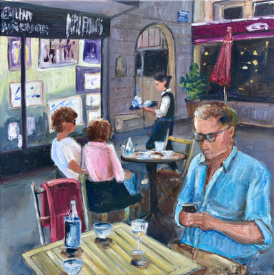 Créperie St. Malo, Öl auf Leinwand, 40 x 40 cm, 2021