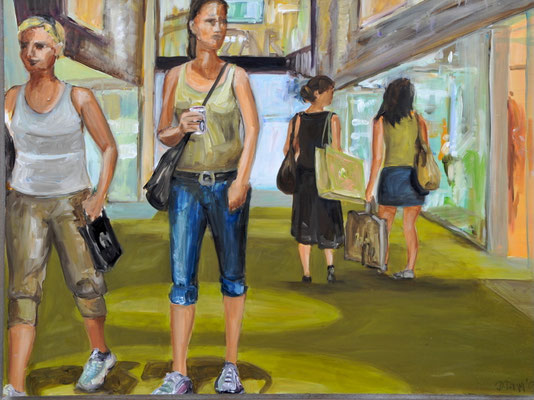 In den Fünf Höfen, Acryl auf Leinwand, 50 x 70 cm, 2013